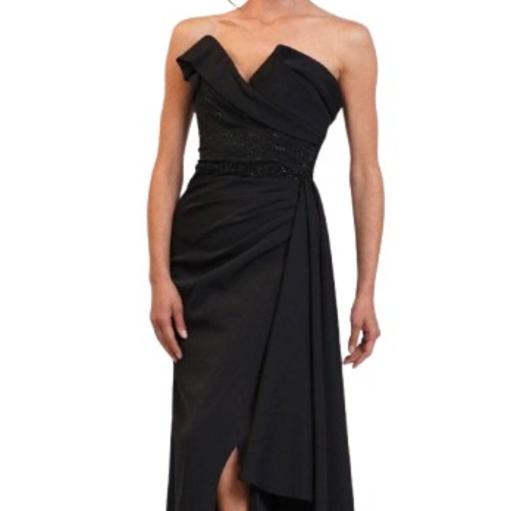 Elegant Black Strapless Prom Dress
